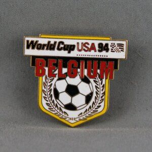 1994 World Cup of Soccer Pin - Belgium Shield Design by Peter David - Metal Pin